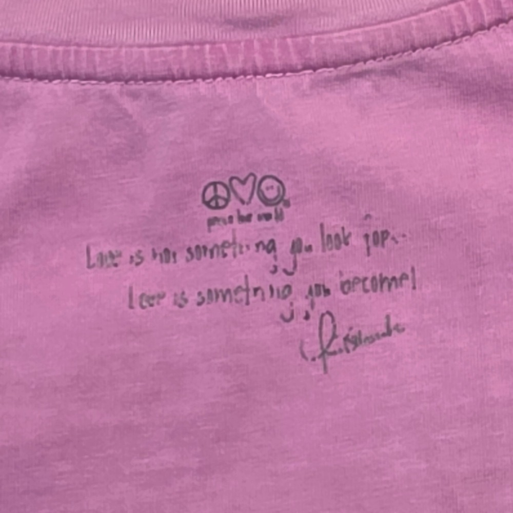Peace Love World Womens XXS I Love Today Purple V Neck Short Sleeve‎ Tee - Picture 4 of 7